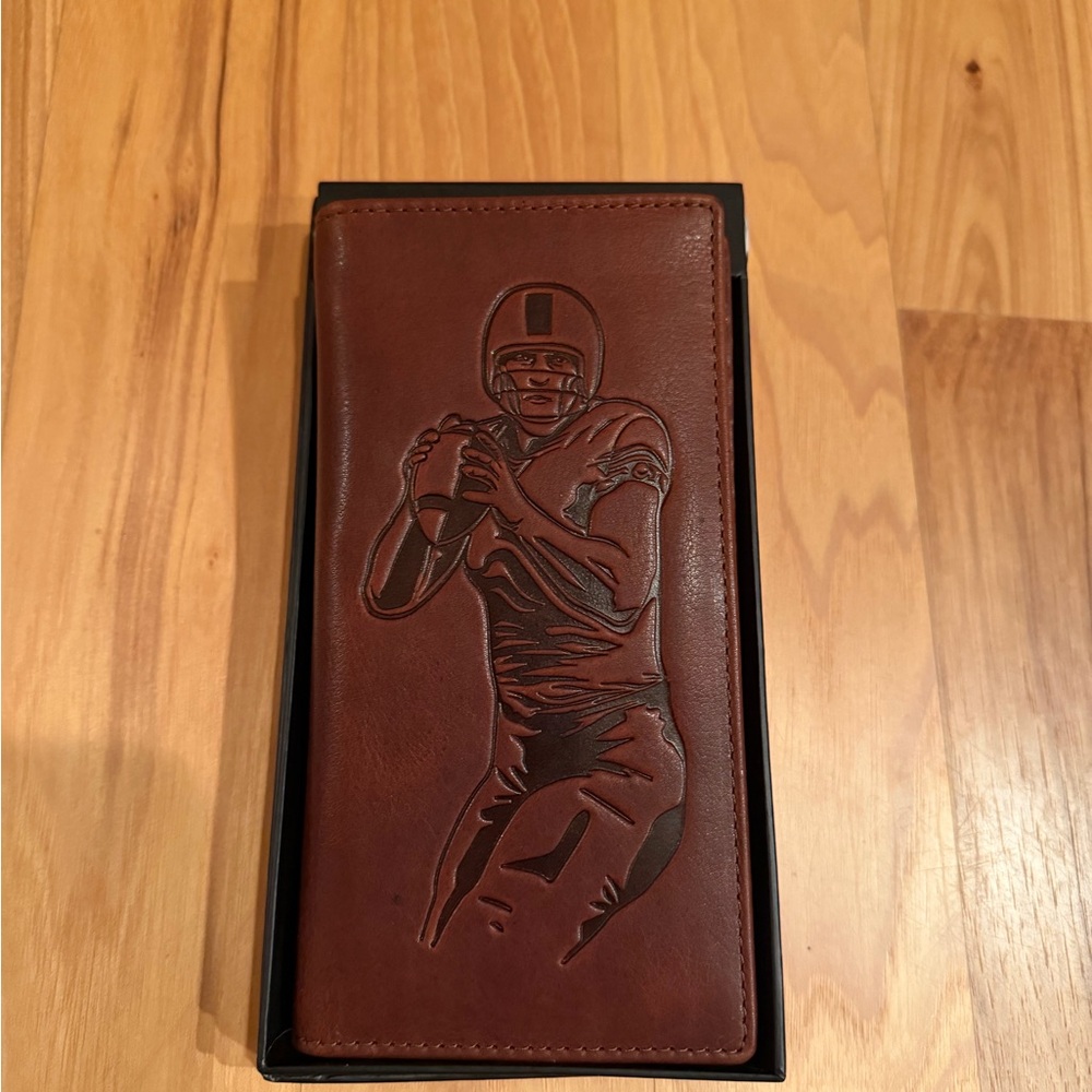 Brown Genuine Leather Football Player Wallet